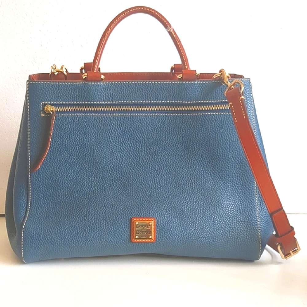 Dooney & Bourke Pebbled Leather Satchel Bag.